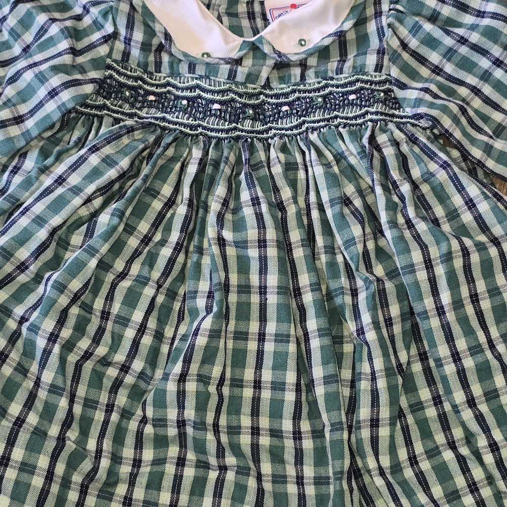 Petit Ami Green Plaid Kids Dress - Picture 3 of 6